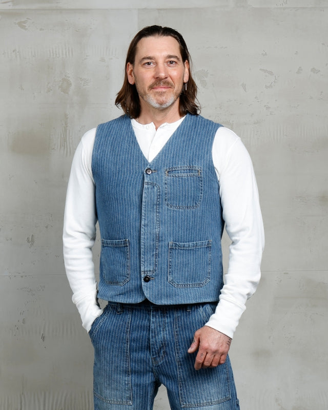 1948 Crafter Vest - Blue Wabash Rinsed