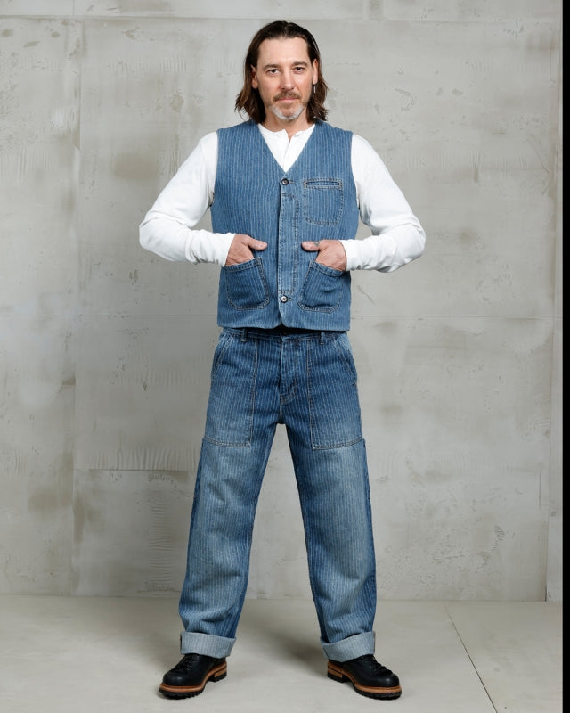 1948 Crafter Vest - Blue Wabash Rinsed