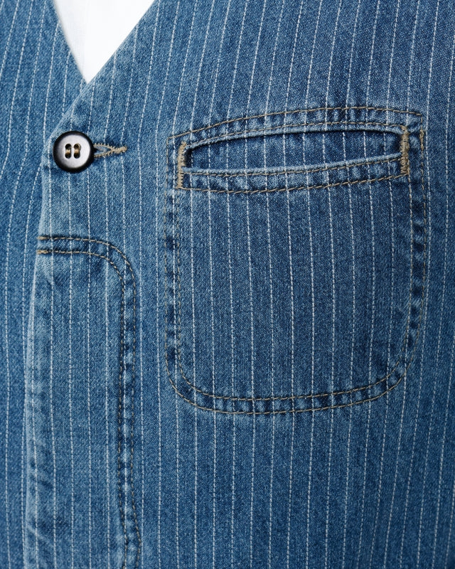 1948 Crafter Vest - Blue Wabash Rinsed