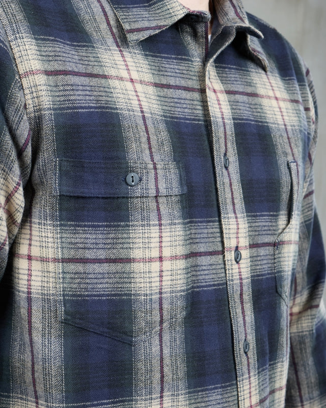 1937 Roamer Shirt - Blue/Beige Check Flannel