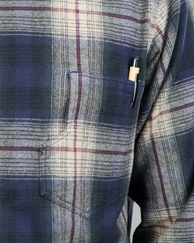 1937 Roamer Shirt - Blue/Beige Check Flannel