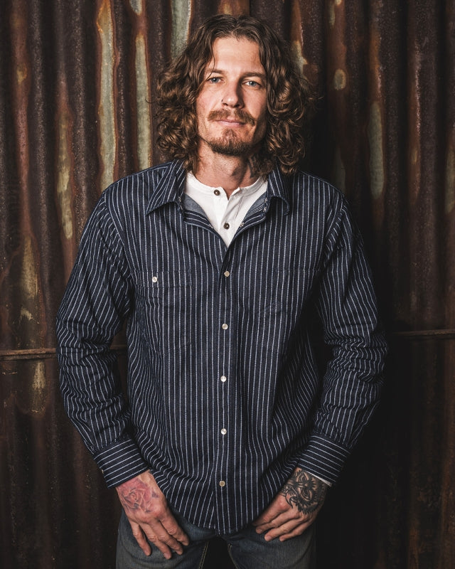 1937 Roamer Shirt - Blue Wabash Denim