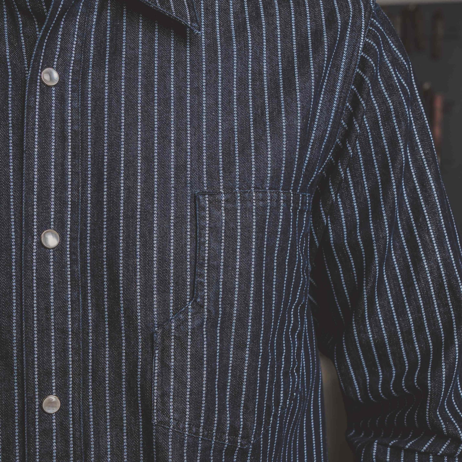 1937 Roamer Shirt - Blue Wabash Denim