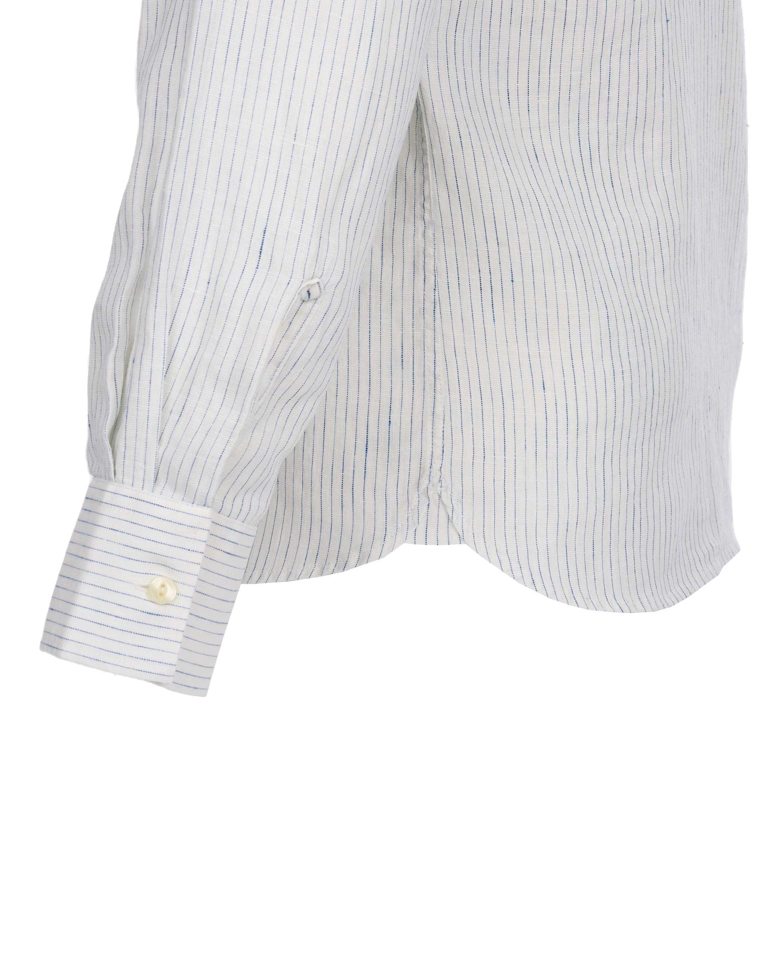 1947 Albatros Shirt - White/Blue Linen Stripe