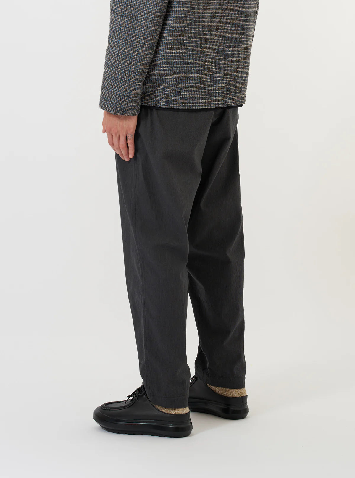 Pleated Track Pant - Charcoal Seattle Cotton