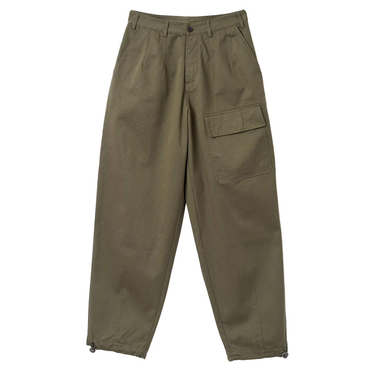 Loose Pilot Trouser - Olive Green Twill