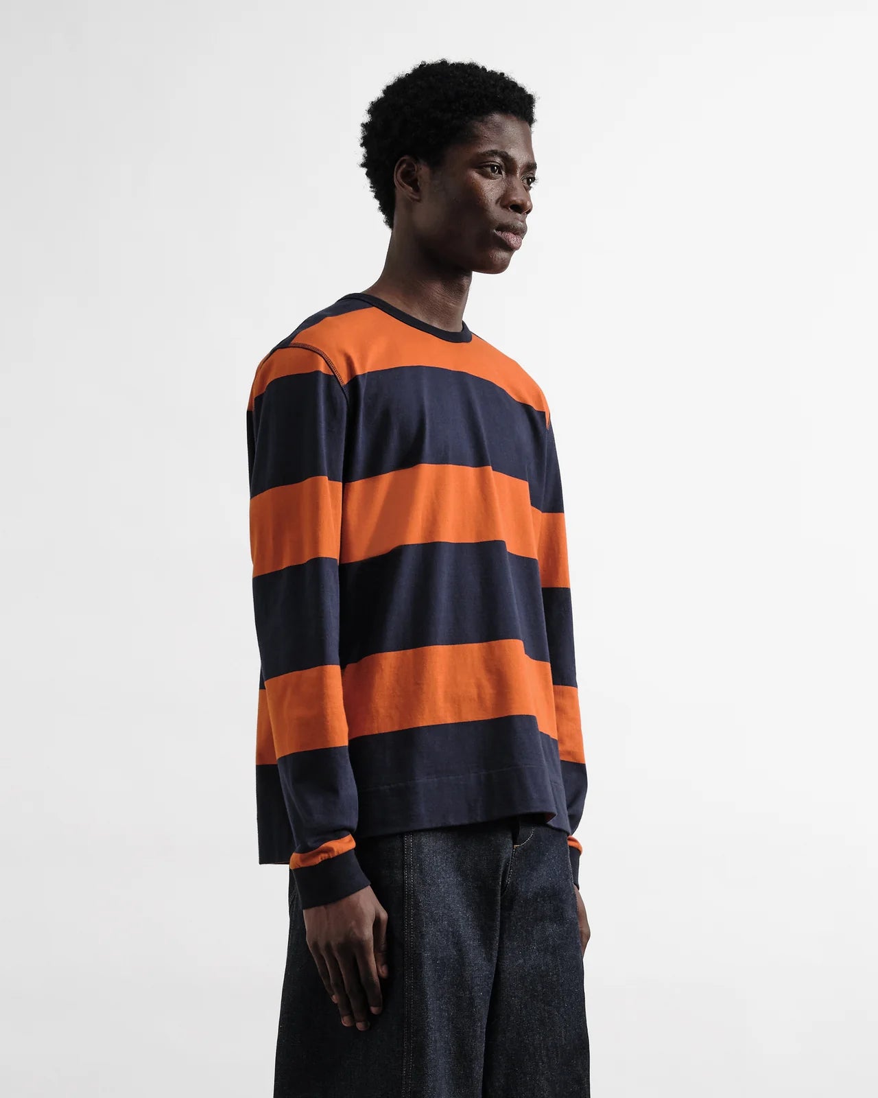 C86 Stripe T Shirt YMC Tab - Navy/Spice
