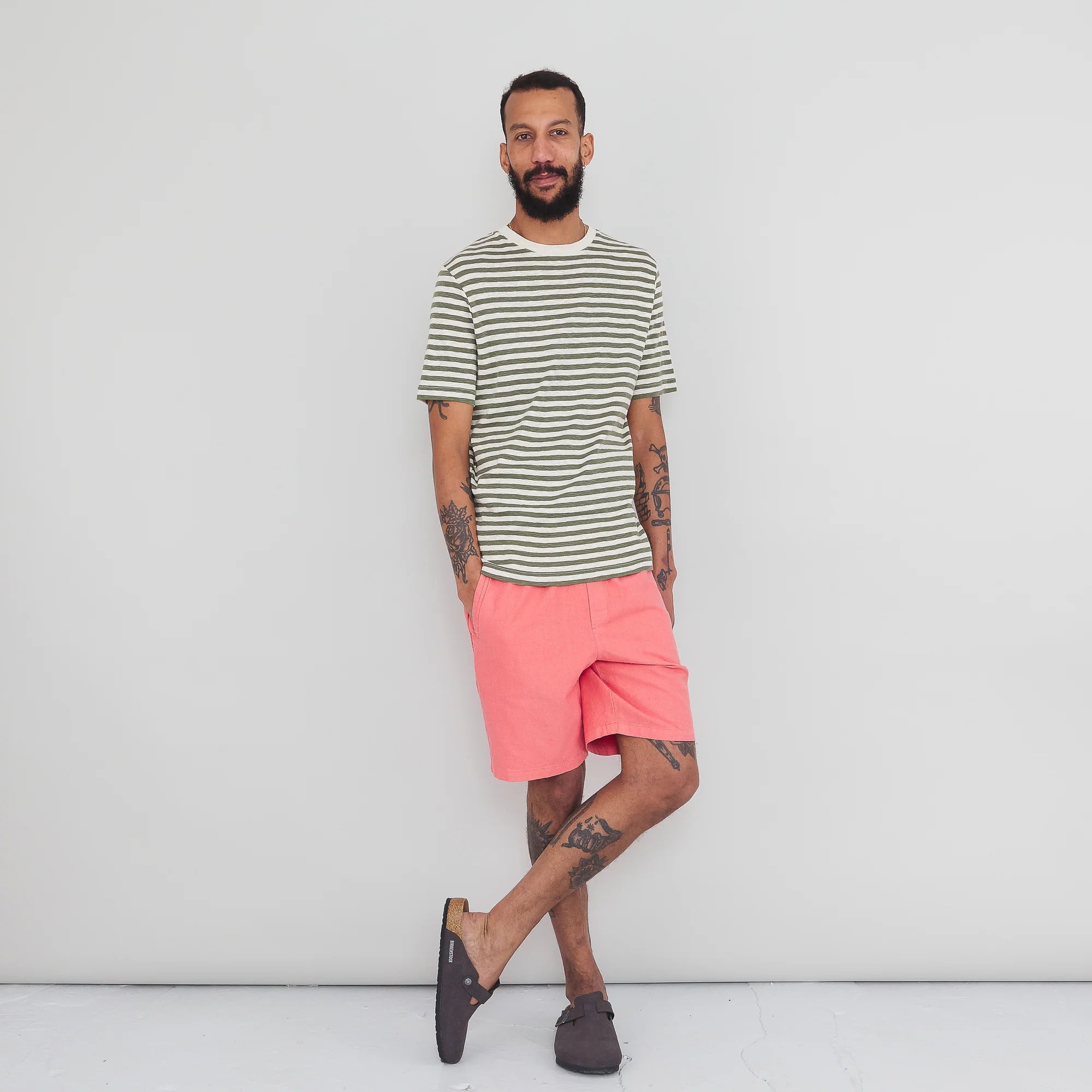 Assembly Shorts - Coral Cotton Linen
