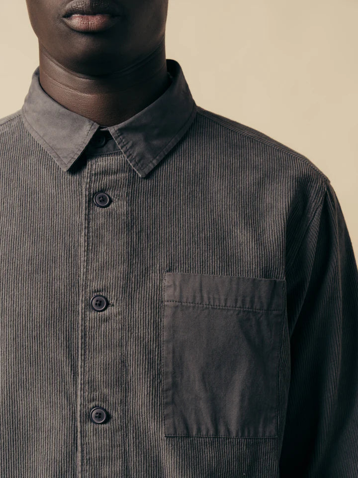 Rosyth Overshirt - Charcoal Cord / Twill Blend