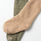 Double Face Crew Socks - Green/Brown