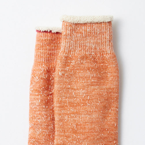 Double Face Crew Socks - Orange