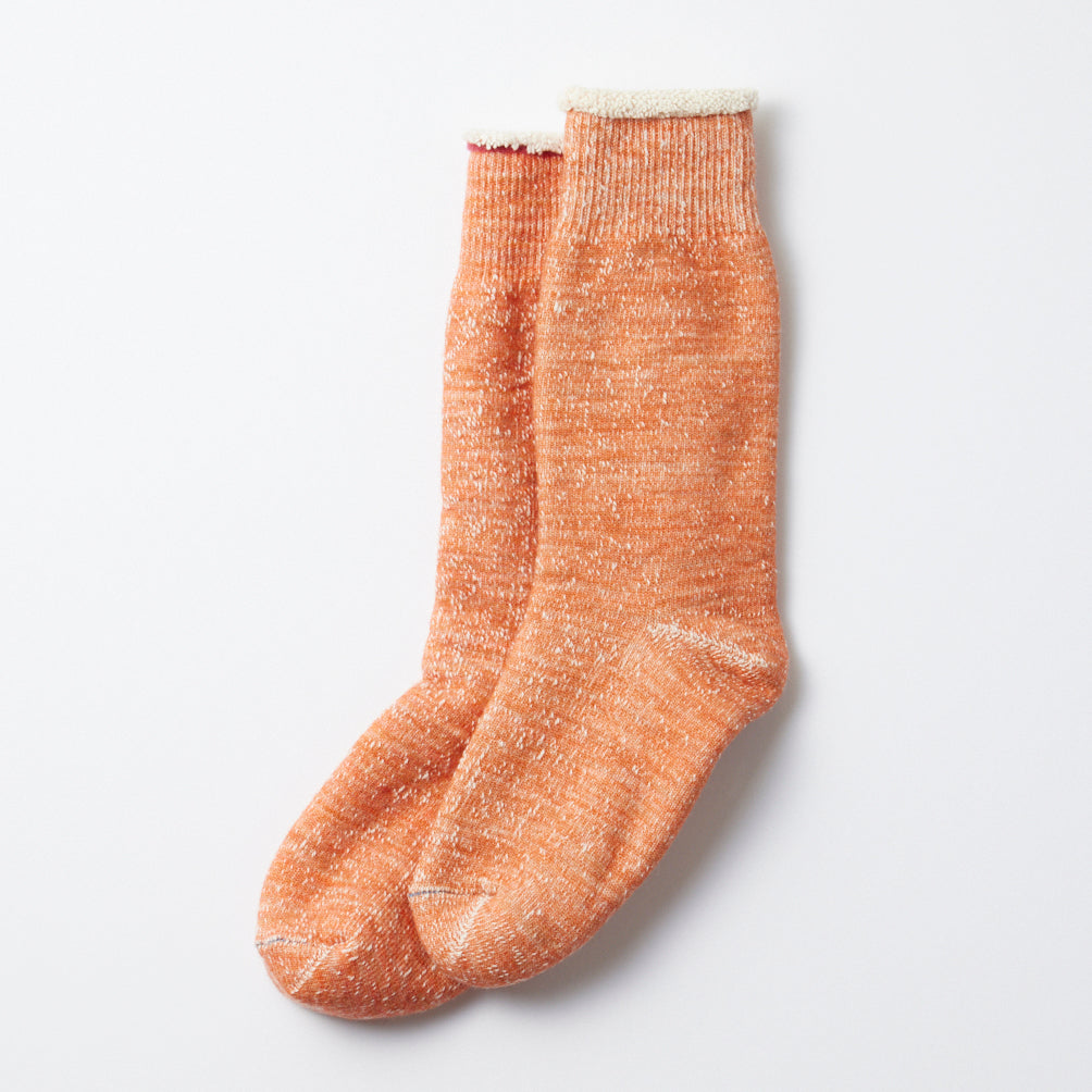 Double Face Crew Socks - Orange