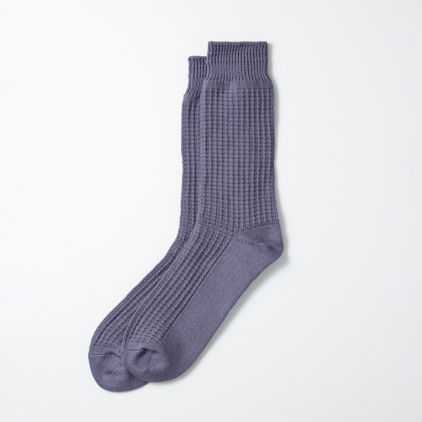 Cotton Waffle Socks - Steel Blue