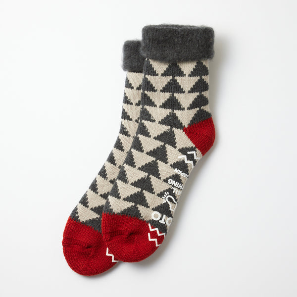 Comfy Room Socks - Charcoal/Red