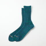 Recycle Cotton Ribbed Crew - Blue/Green