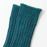 Recycle Cotton Ribbed Crew - Blue/Green