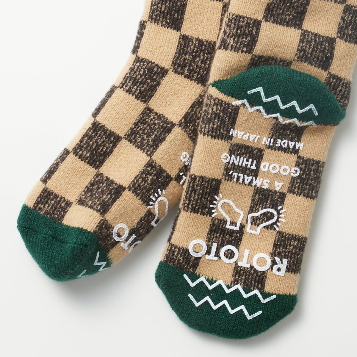 Pile Room "Checkerboard" Socks - L. Orange/D. Green