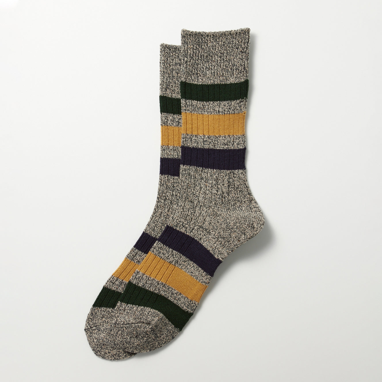 Park Stripe Crew Socks - Dark Grey