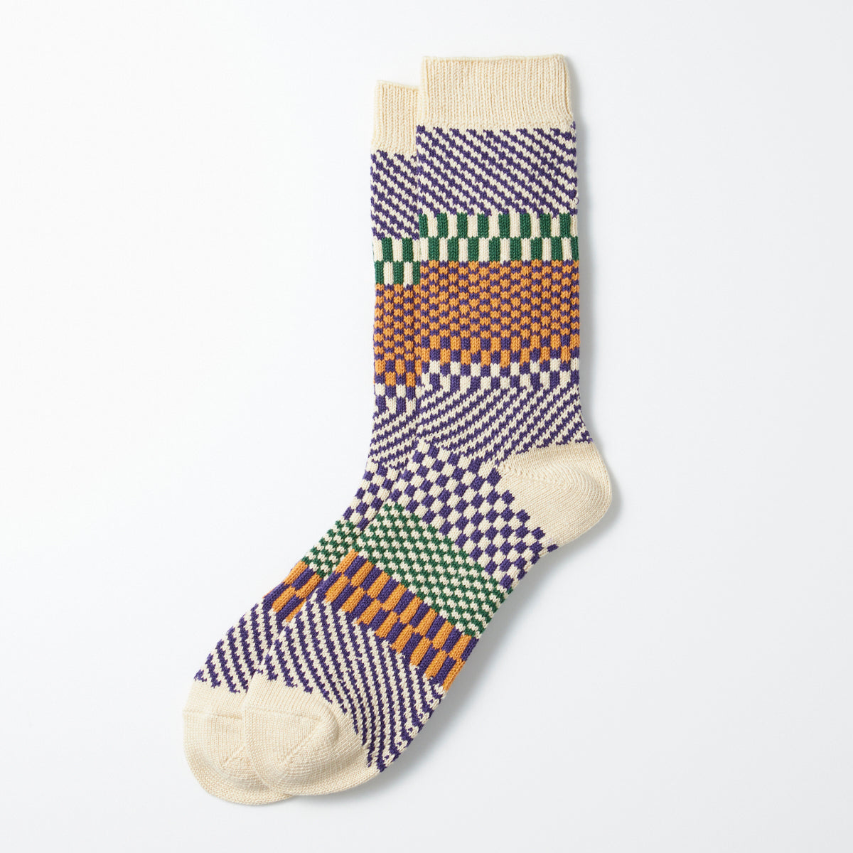 Check & Step Socks - Blueberry