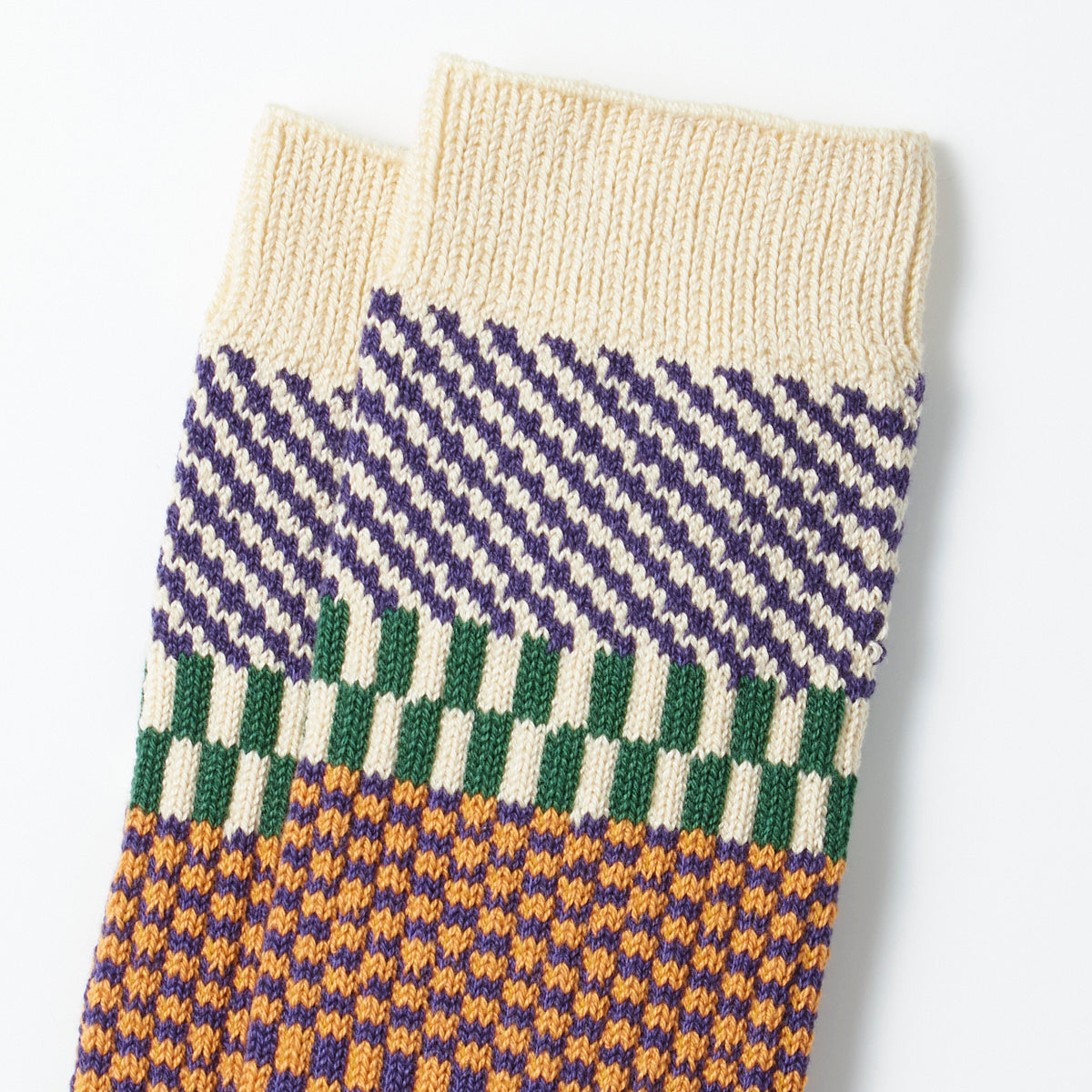 Check & Step Socks - Blueberry