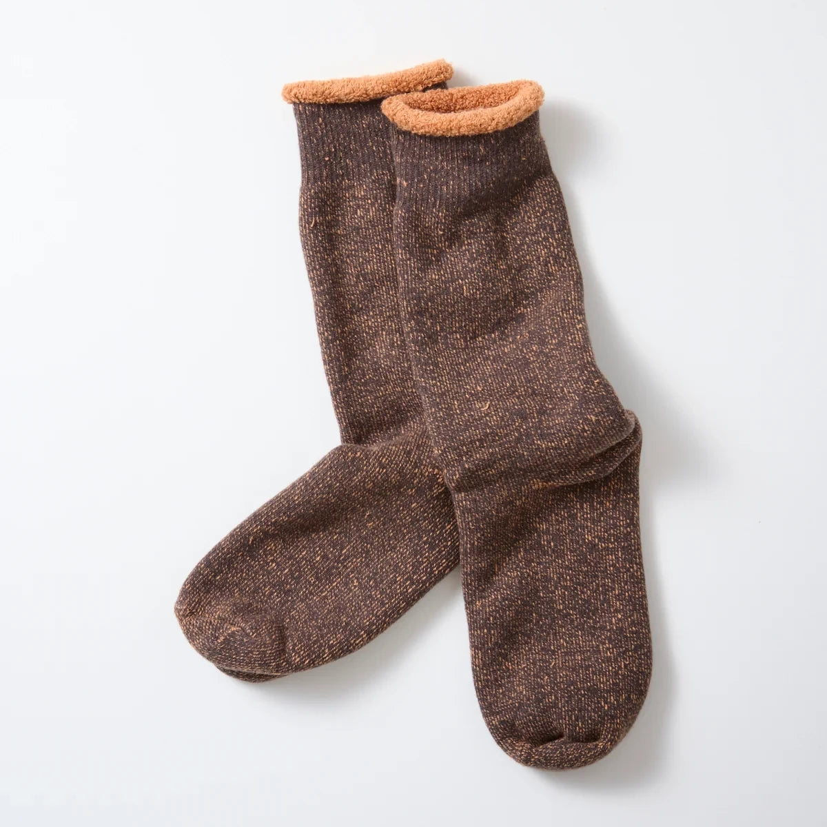 Reversible Pile Socks - Faded Black/L.Orange
