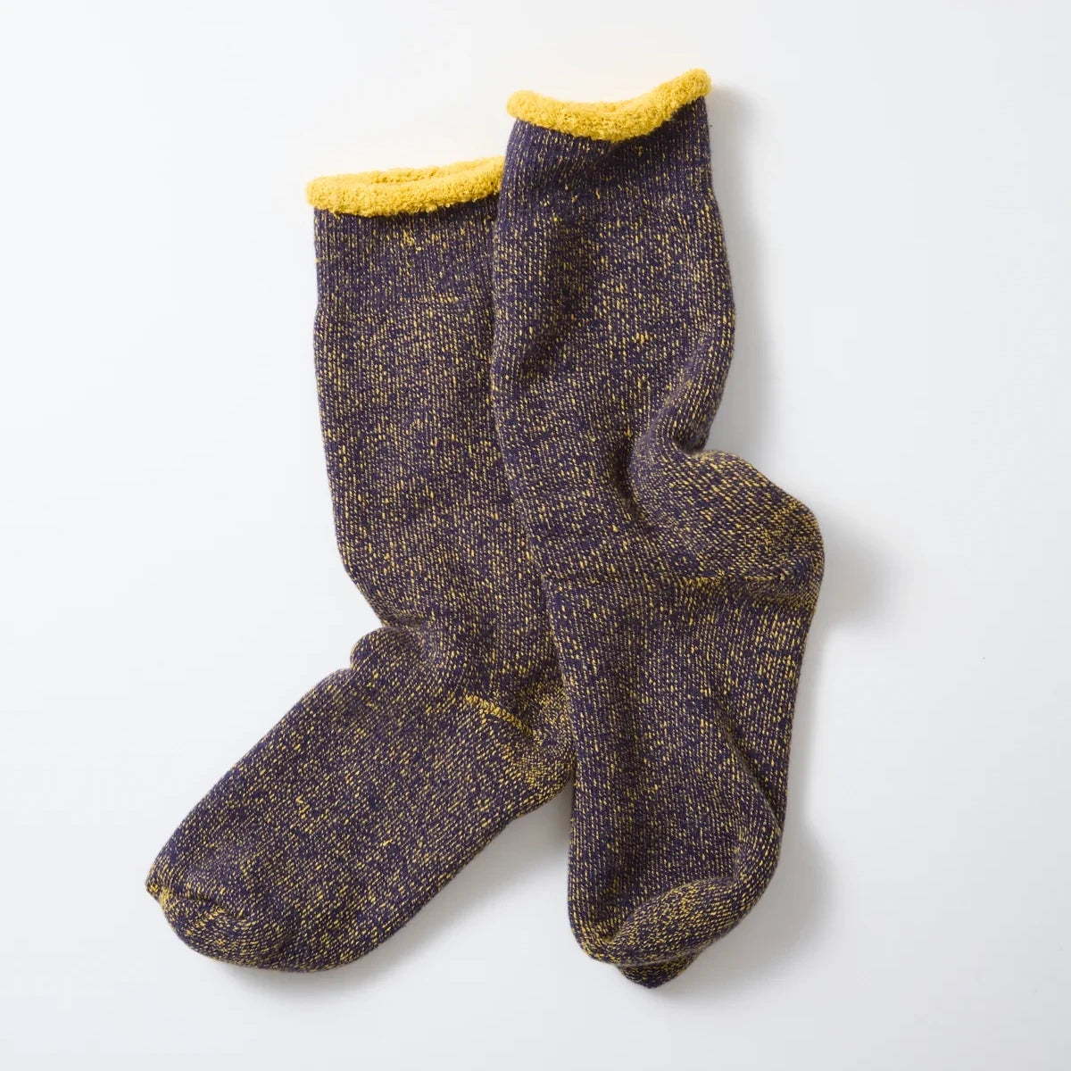 Reversible Pile Socks - Navy/Yellow
