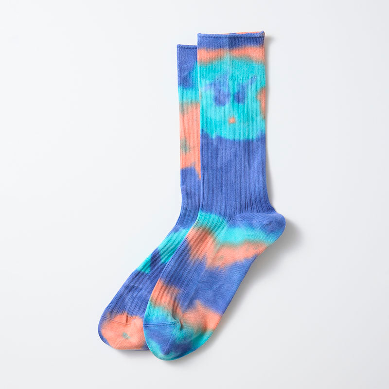 Tie Dye Swedish Sock - Blue/Orange
