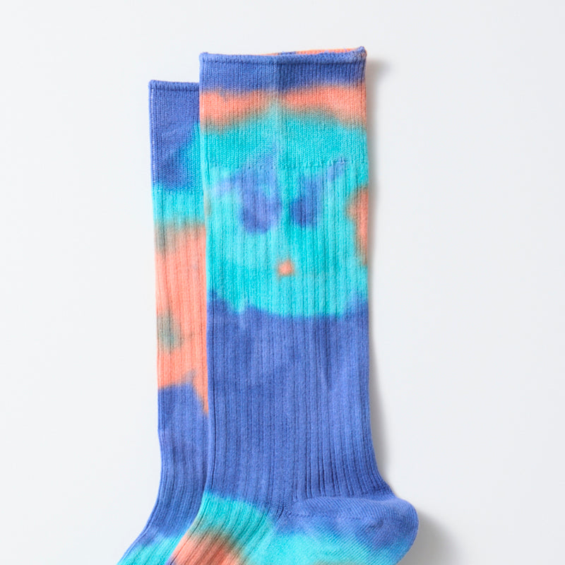 Tie Dye Swedish Sock - Blue/Orange
