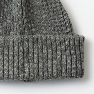 Recycled Wool/Poly 2×2 Beanie - Grey