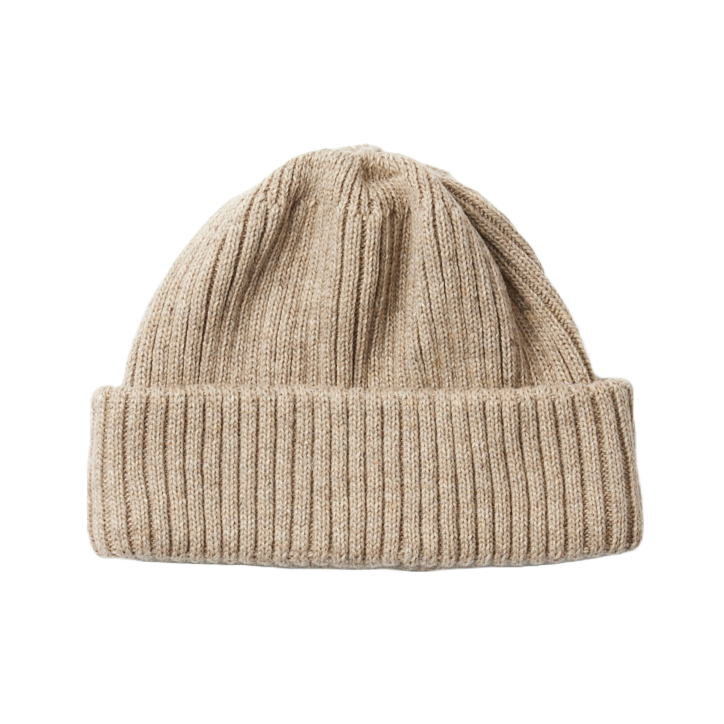 Recycled Wool/Poly 2×2 Beanie - Beige