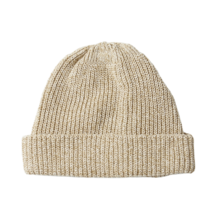 Recycled Cotton Marl Beanie - Beige