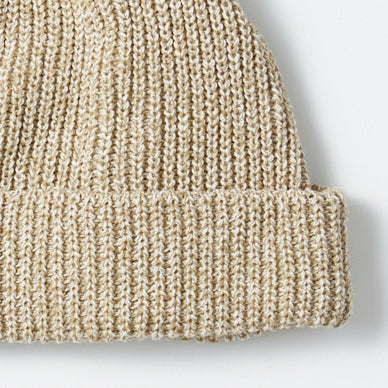 Recycled Cotton Marl Beanie - Beige