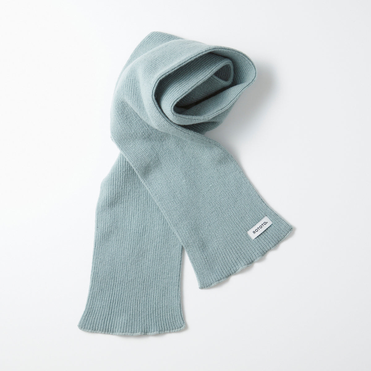 Merino Lambswool Knitted Scarf - L. Blue