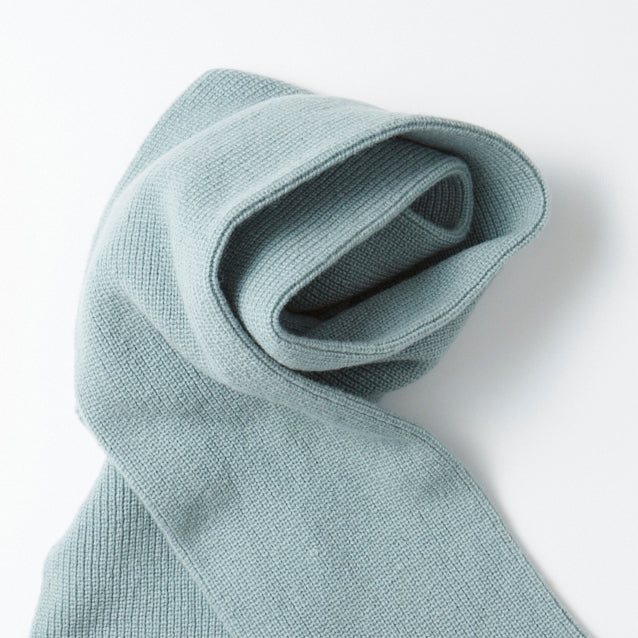 Merino Lambswool Knitted Scarf - L. Blue