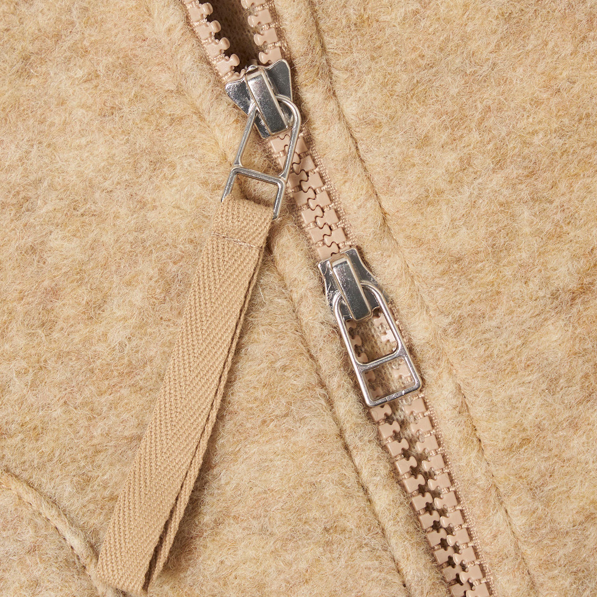 Zip Waistcoat - Fawn Wool Fleece