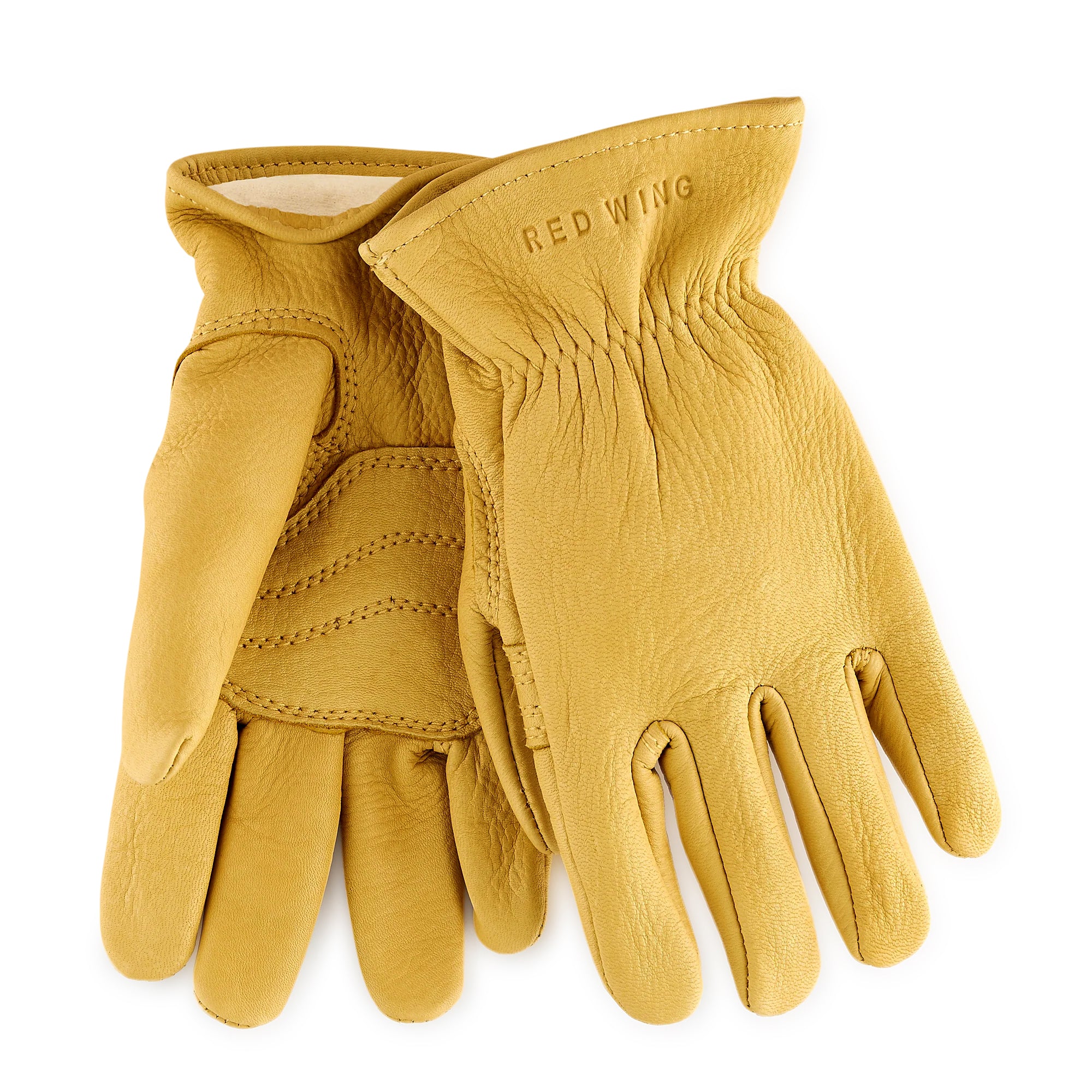 Lined Gloves - Yellow Buckskin Leather