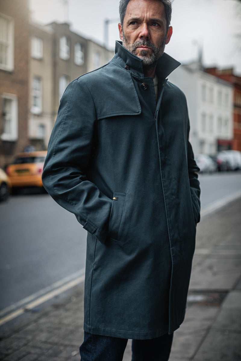 &Sons Woodward Raincoat - Navy
