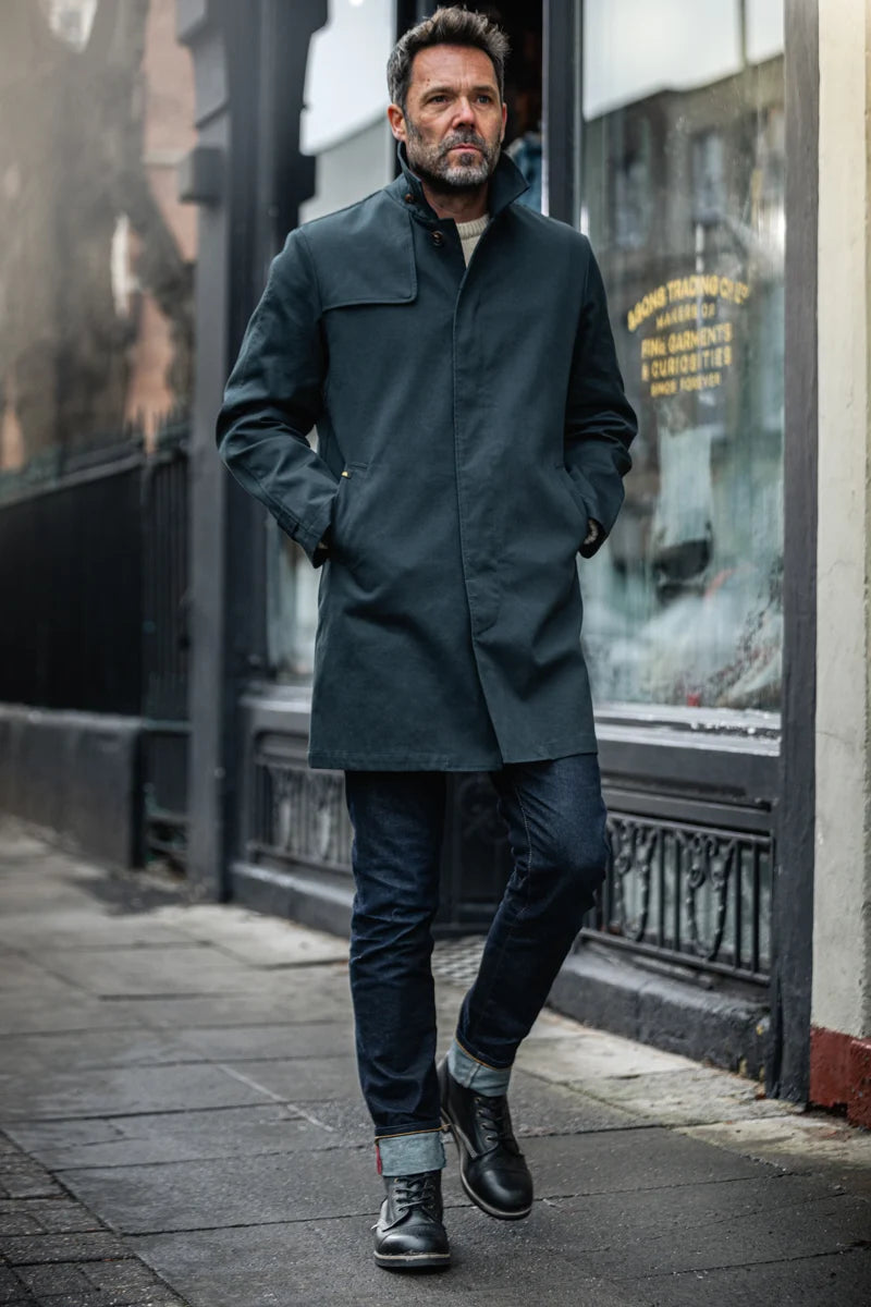 &Sons Woodward Raincoat - Navy