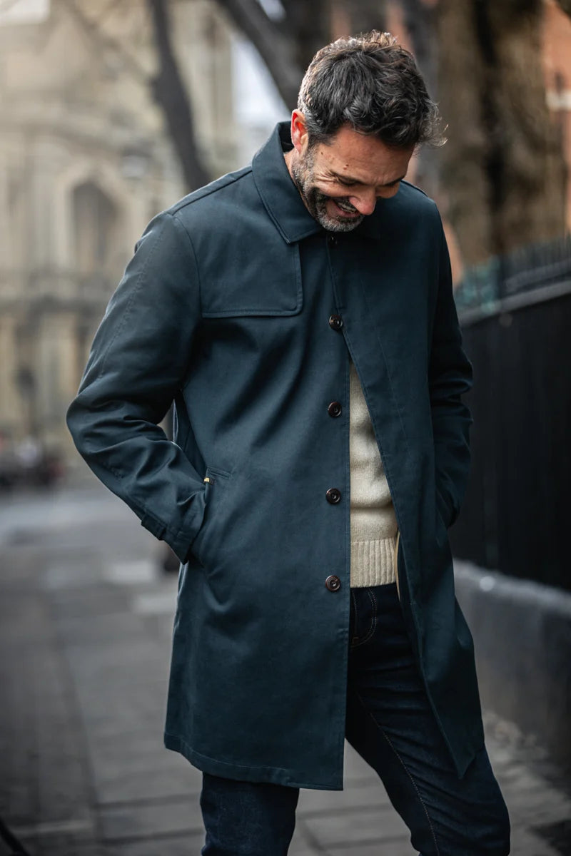 &Sons Woodward Raincoat - Navy