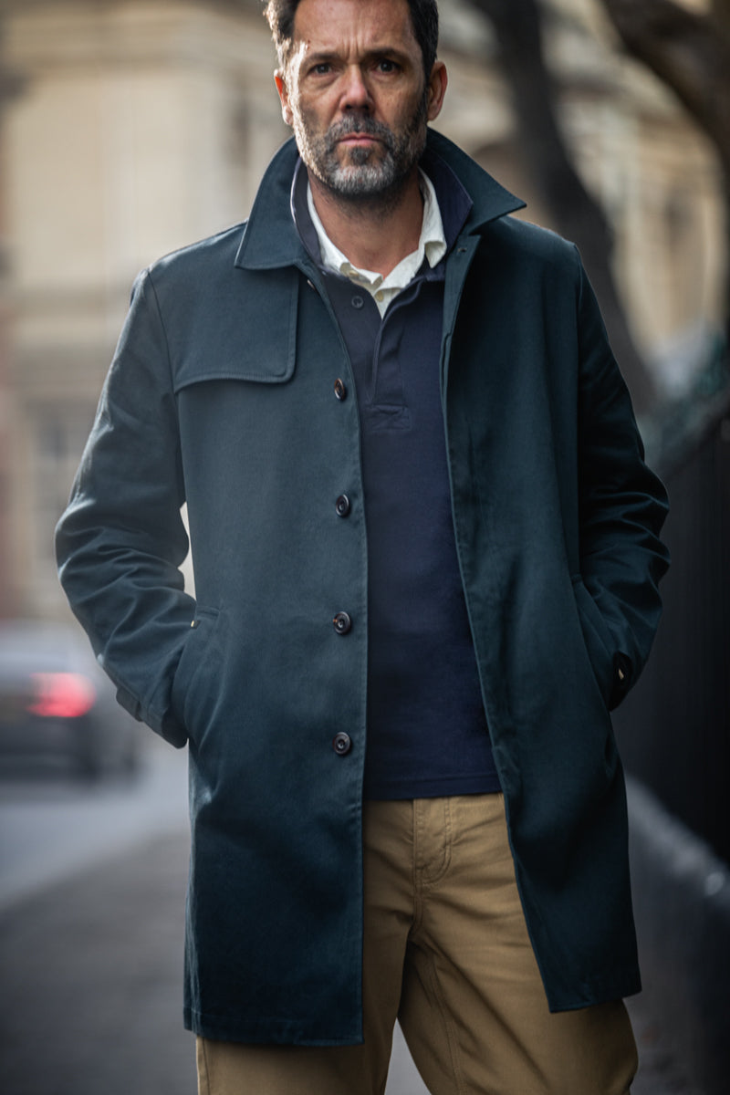 &Sons Woodward Raincoat - Navy