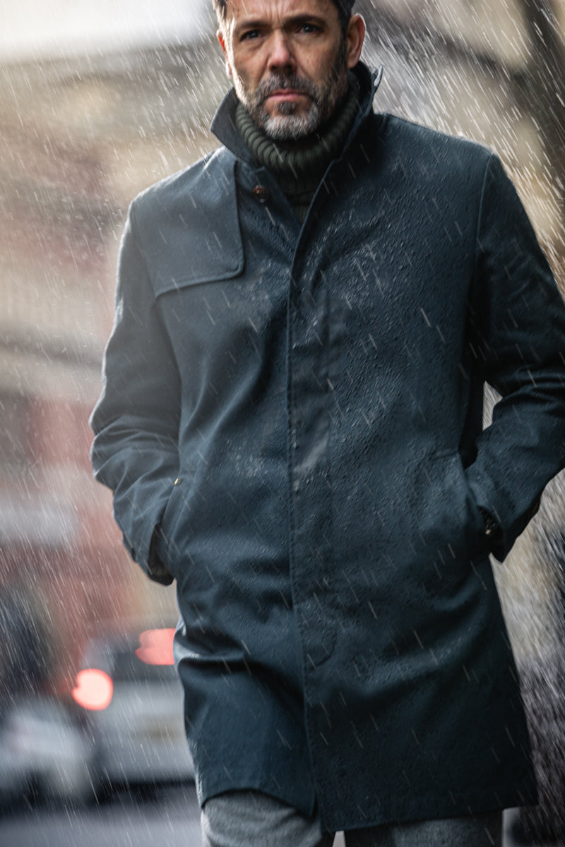 &Sons Woodward Raincoat - Navy