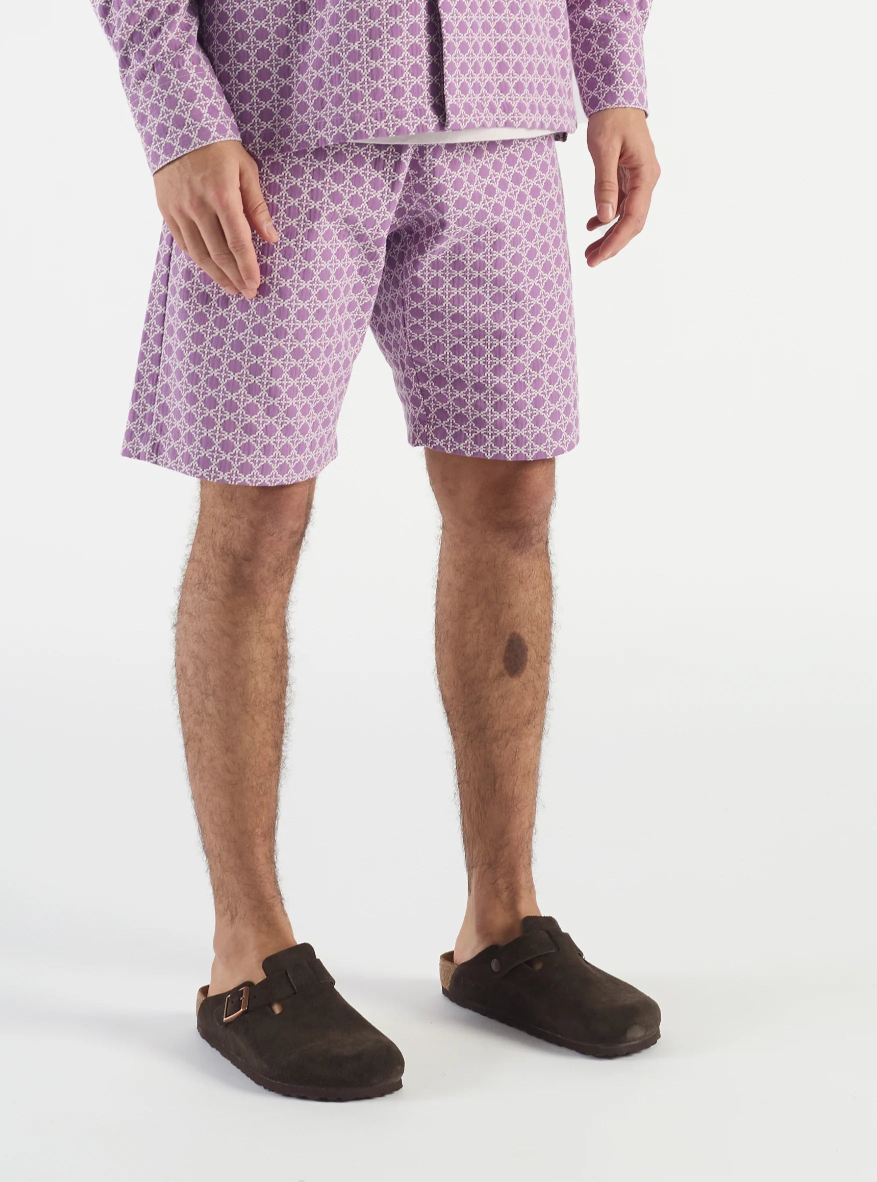 Lumber Shorts - Lilac Tile Cotton