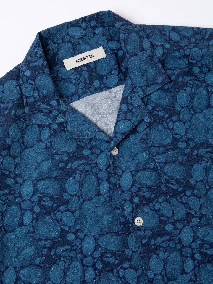 Crammond Shirt - Blue Marble Print