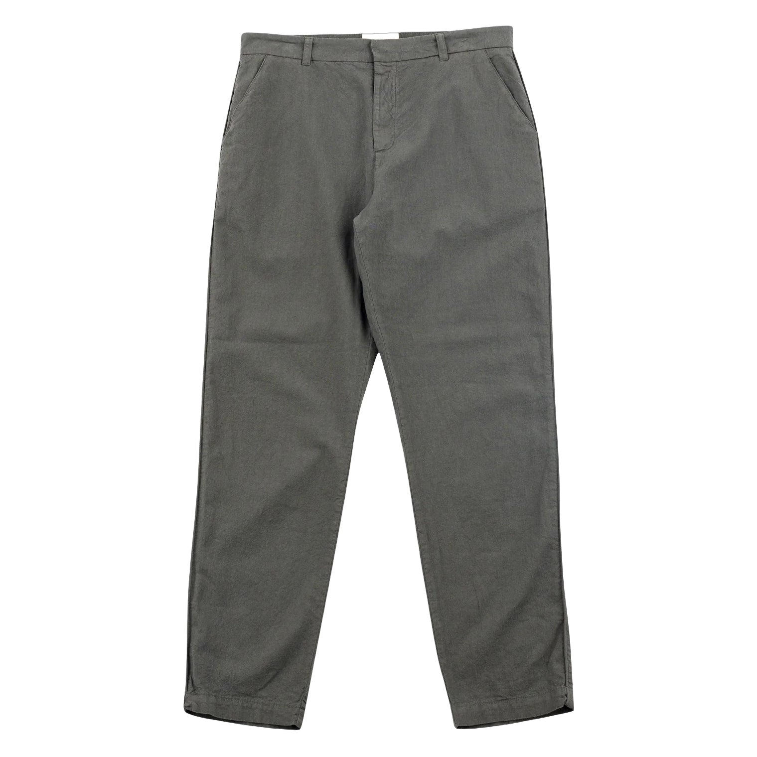 Fixed Waistband Cotton Linen Trouser - Dark Sage