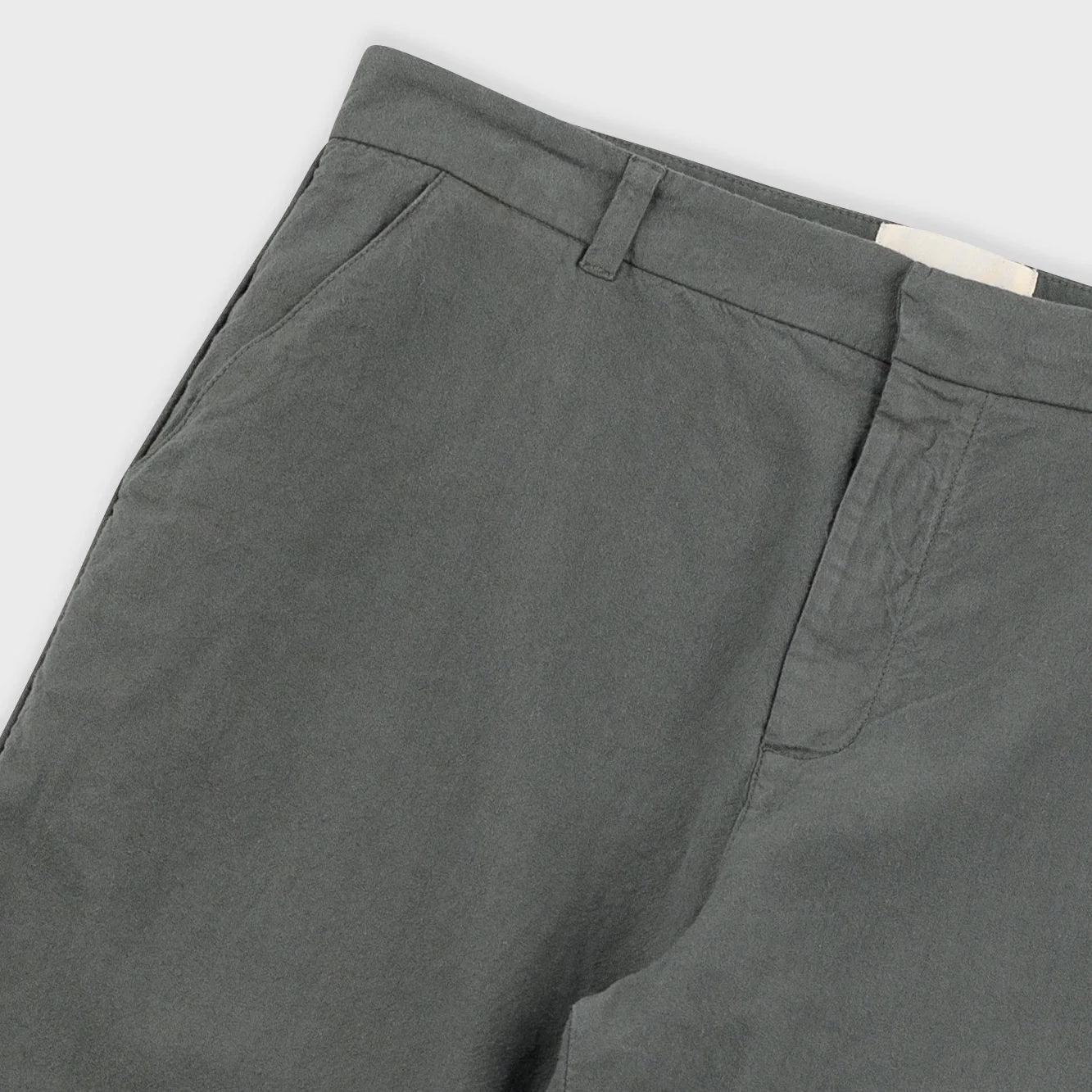 Fixed Waistband Cotton Linen Trouser - Dark Sage