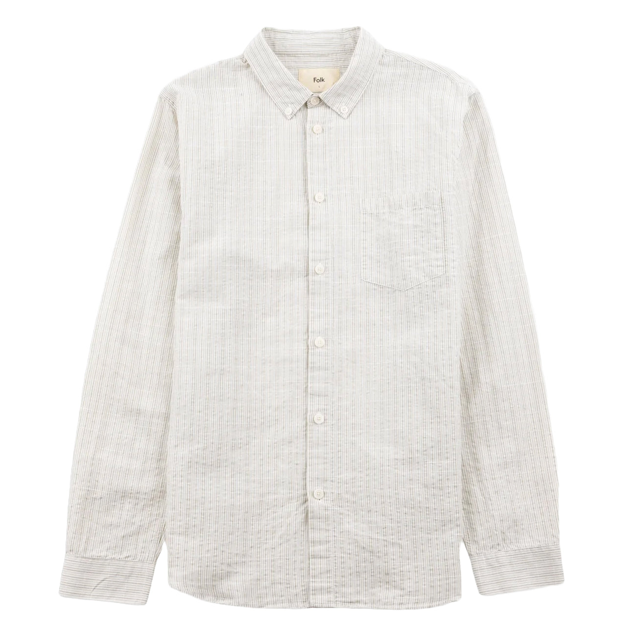 Relaxed Fit Shirt - Sage Microstripe Slub