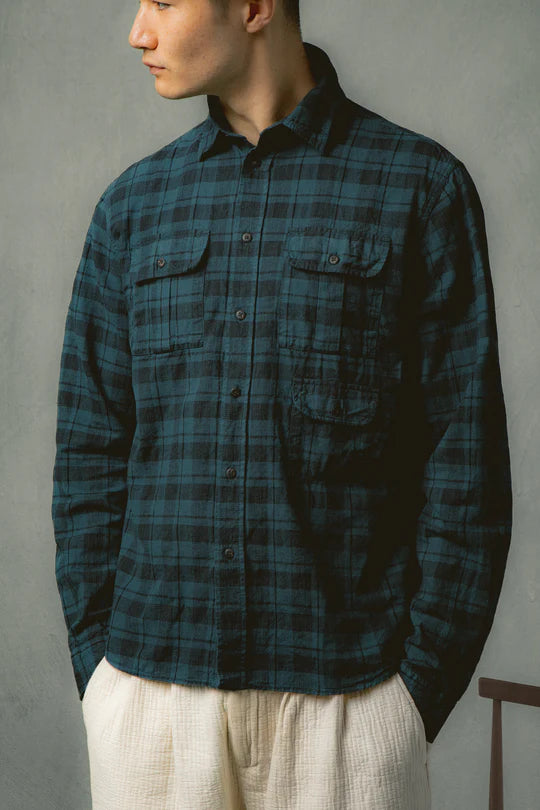 Kinnaird Shirt - Petrol Blue Check