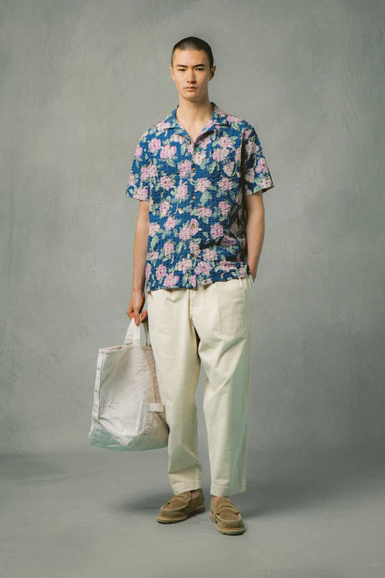 Crammond Shirt - Blue/Lilac Floral Seersucker