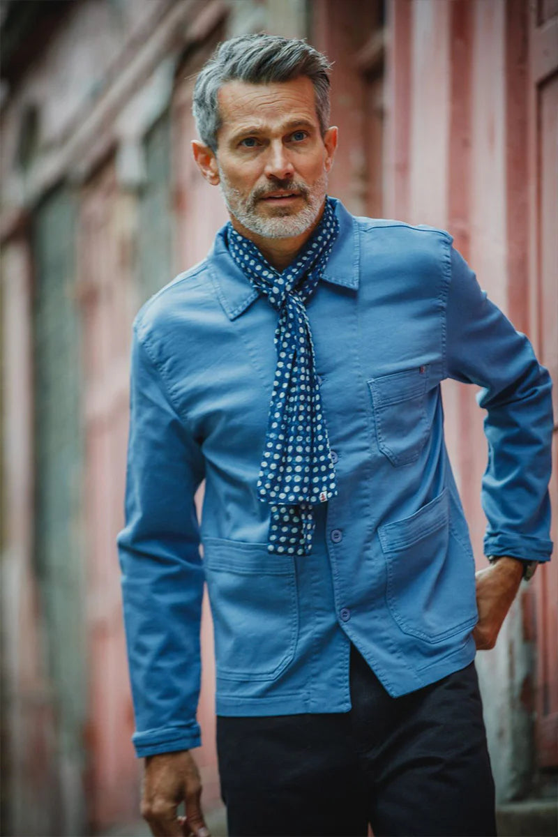 Dot Japanese Style Scarf - Blue