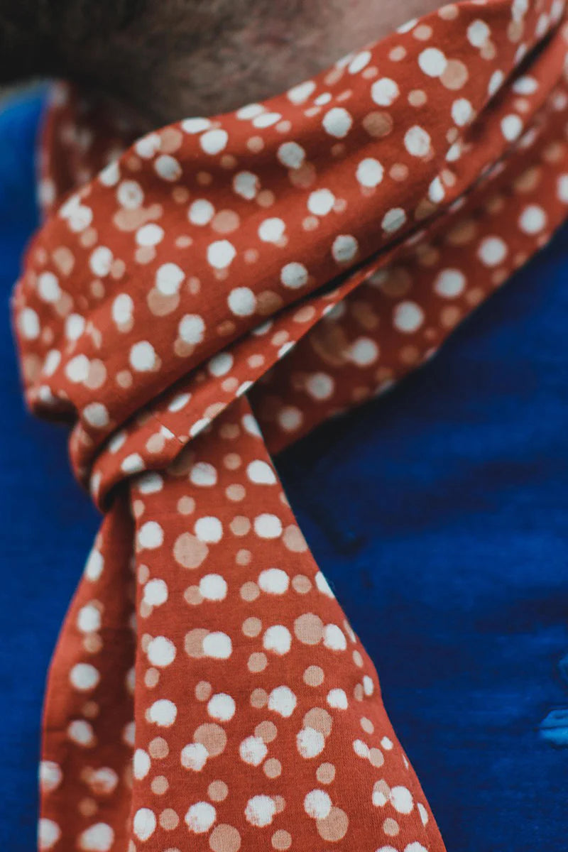 Dot Japanese Style Scarf - Rust